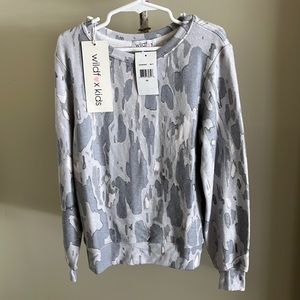 NWT Wildfox Kids Rose Abstract Camo BBJ Sweater Pullover Girls XS